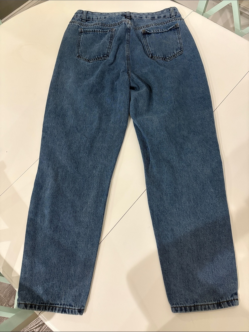 SHEIN Distressed Wide Leg Blue Jeans - Picture 2 of 3
